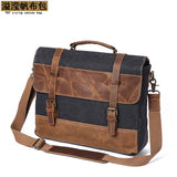 Manufacturer Men's Canvas Shoulder Crossbody Bag Briefcase Laptop Bag Ready for Sale Amazon E-Commerce Supply