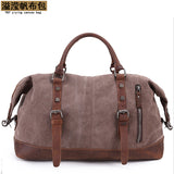 Amazon Popular Canvas Travel Bag Crazy Horse Leather Casual Travel Crossbody Bag Shoulder Bag Large Capacity Factory Direct Sale