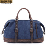 Amazon Popular Canvas Travel Bag Crazy Horse Leather Casual Travel Crossbody Bag Shoulder Bag Large Capacity Factory Direct Sale