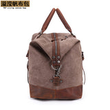 Amazon Popular Canvas Travel Bag Crazy Horse Leather Casual Travel Crossbody Bag Shoulder Bag Large Capacity Factory Direct Sale