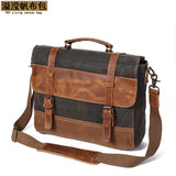 Manufacturer Men's Canvas Shoulder Crossbody Bag Briefcase Laptop Bag Ready for Sale Amazon E-Commerce Supply