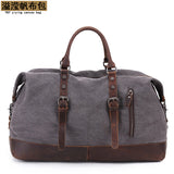 Amazon Popular Canvas Travel Bag Crazy Horse Leather Casual Travel Crossbody Bag Shoulder Bag Large Capacity Factory Direct Sale