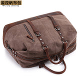 Amazon Popular Canvas Travel Bag Crazy Horse Leather Casual Travel Crossbody Bag Shoulder Bag Large Capacity Factory Direct Sale