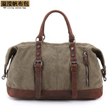Amazon Popular Canvas Travel Bag Crazy Horse Leather Casual Travel Crossbody Bag Shoulder Bag Large Capacity Factory Direct Sale
