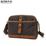 Casual Women's Shoulder Bag Waterproof Canvas Crossbody Bag with Top Leather Solid Color Storage Bag Overflow Factory Supply
