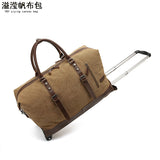 Trolley Travel Bag Men's Roof Luggage Bag Large Capacity Yoga Fitness Bag Long and Short Distance Travel Moving Canvas
