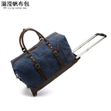 Trolley Travel Bag Men's Roof Luggage Bag Large Capacity Yoga Fitness Bag Long and Short Distance Travel Moving Canvas