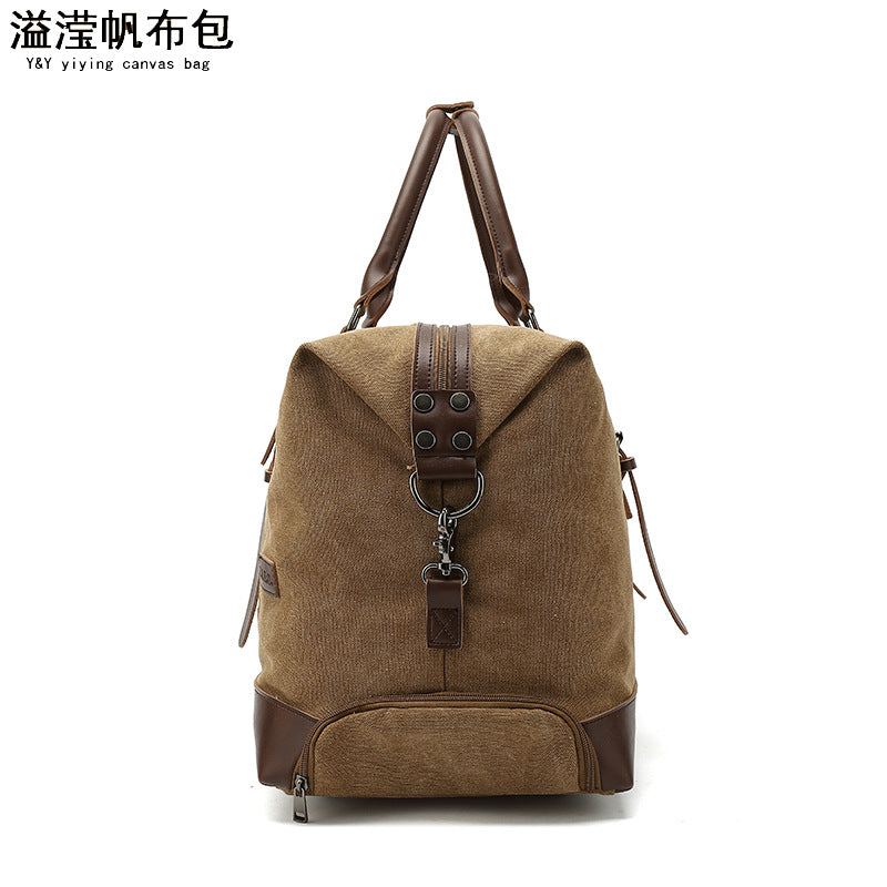 Trolley Travel Bag Men's Roof Luggage Bag Large Capacity Yoga Fitness Bag Long and Short Distance Travel Moving Canvas