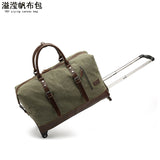 Trolley Travel Bag Men's Roof Luggage Bag Large Capacity Yoga Fitness Bag Long and Short Distance Travel Moving Canvas