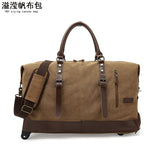 Trolley Travel Bag Men's Roof Luggage Bag Large Capacity Yoga Fitness Bag Long and Short Distance Travel Moving Canvas