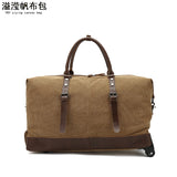Trolley Travel Bag Men's Roof Luggage Bag Large Capacity Yoga Fitness Bag Long and Short Distance Travel Moving Canvas