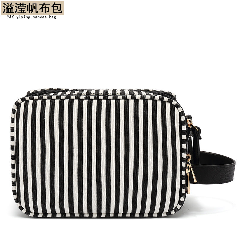 Wash Bag Small Casual Women's Cosmetic Bag Waterproof Multifunctional Canvas Clutch Bag Mobile Phone Bag