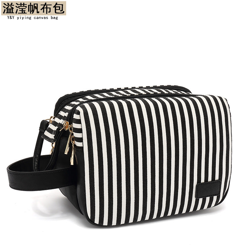 Wash Bag Small Casual Women's Cosmetic Bag Waterproof Multifunctional Canvas Clutch Bag Mobile Phone Bag