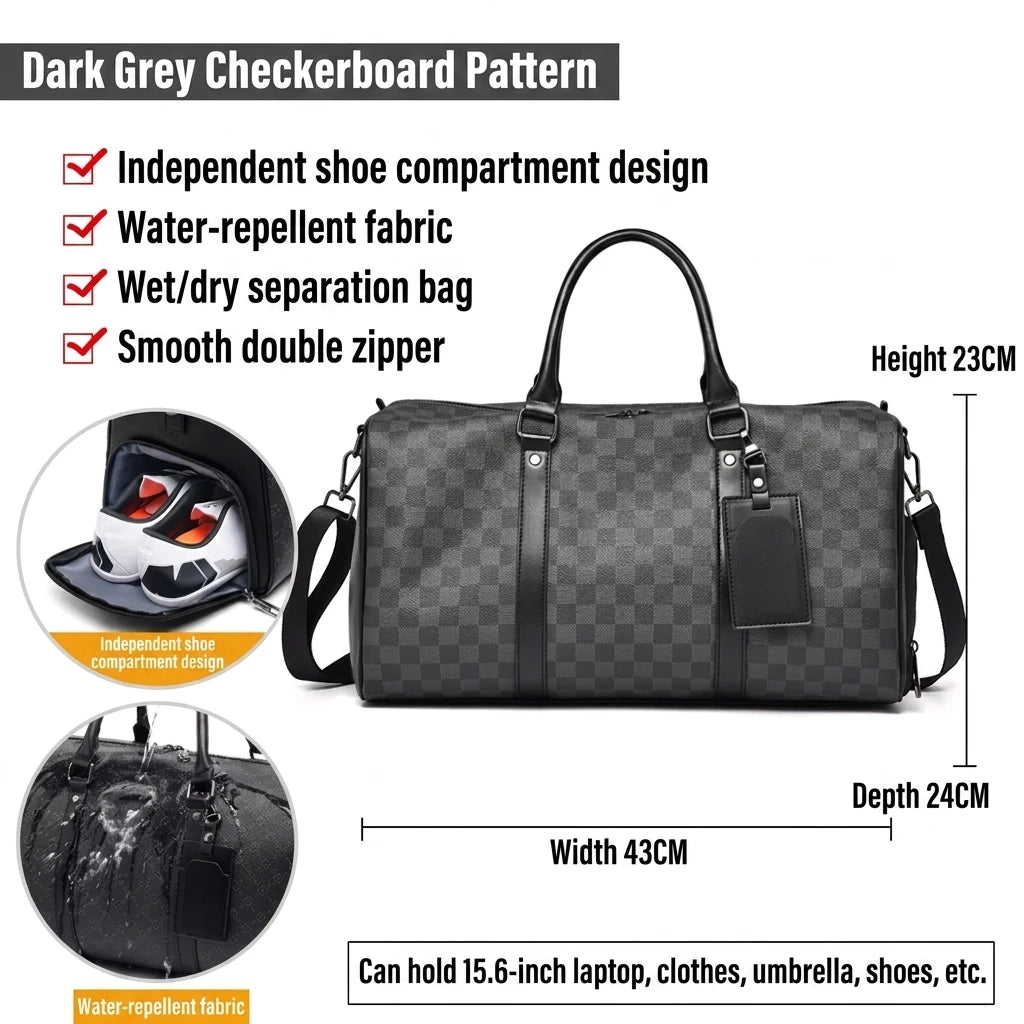 Men's Waterproof Sports Gym Duffel Bag with Shoe Compartment