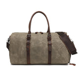 New wear-resistant oil wax canvas travel bag retro European and American solid color outdoor shoulder luggage bag storage bag wholesale