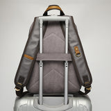 Backpack for Men, Travel Laptop Backpack, Student Retro Travel Book Bag, Oil-Waxed Canvas with Top-Grain Leather