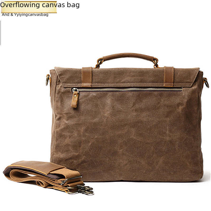 Manufacturer Men's Canvas Shoulder Crossbody Bag Briefcase Laptop Bag Ready for Sale Amazon E-Commerce Supply