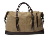 Amazon Popular Canvas Travel Bag Crazy Horse Leather Casual Travel Crossbody Bag Shoulder Bag Large Capacity Factory Direct Sale