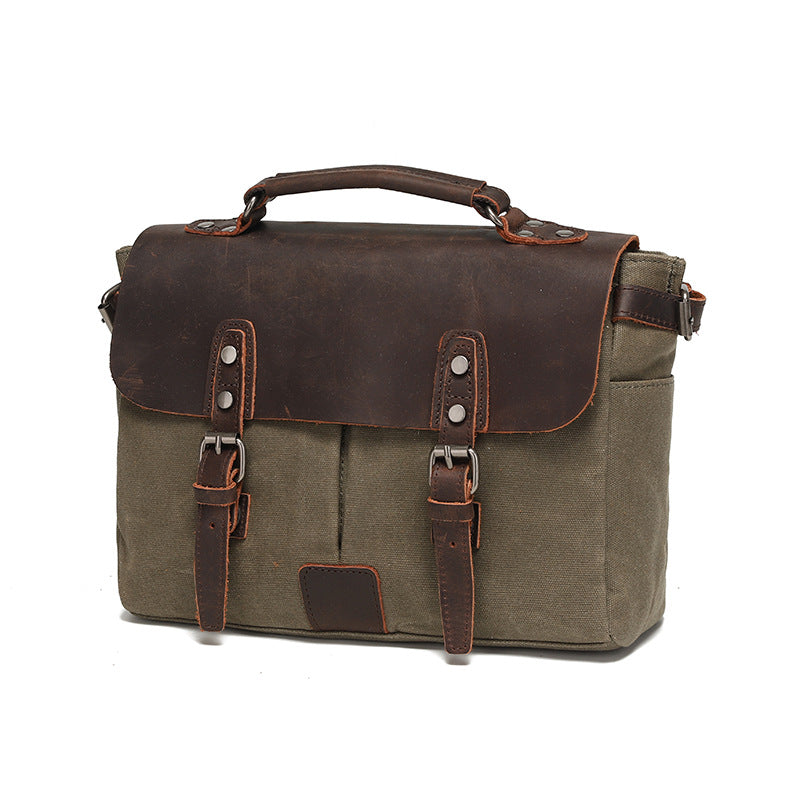 Shoulder bag retro camera diagonal across Europe and the United States water-repellent wax camera bag cowhide cross-border supply directly to Amazon