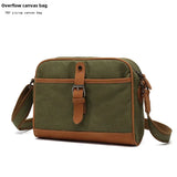 Casual Women's Shoulder Bag Waterproof Canvas Crossbody Bag with Top Leather Solid Color Storage Bag Overflow Factory Supply