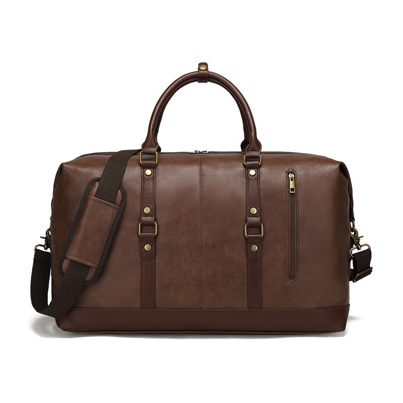 Manufacturer's Supply New Wear-Resistant Pu Travel Bag Business Style Pure Color Outdoor Shoulder Luggage Bag Storage Bag Cross-Border Explosion