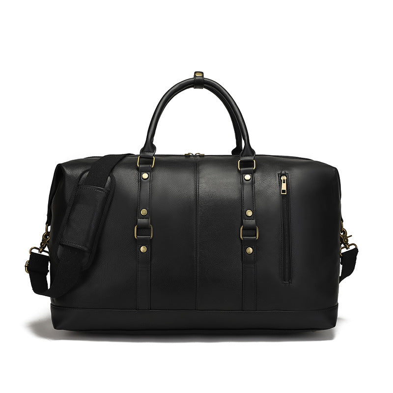 Manufacturer's Supply New Wear-Resistant Pu Travel Bag Business Style Pure Color Outdoor Shoulder Luggage Bag Storage Bag Cross-Border Explosion