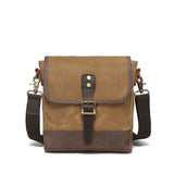 Manufacturer's Retro Canvas Shoulder Bag, Fashionable Crossbody Bag, Wear-Resistant Small Chest Bag, Men's Genuine Leather Briefcase