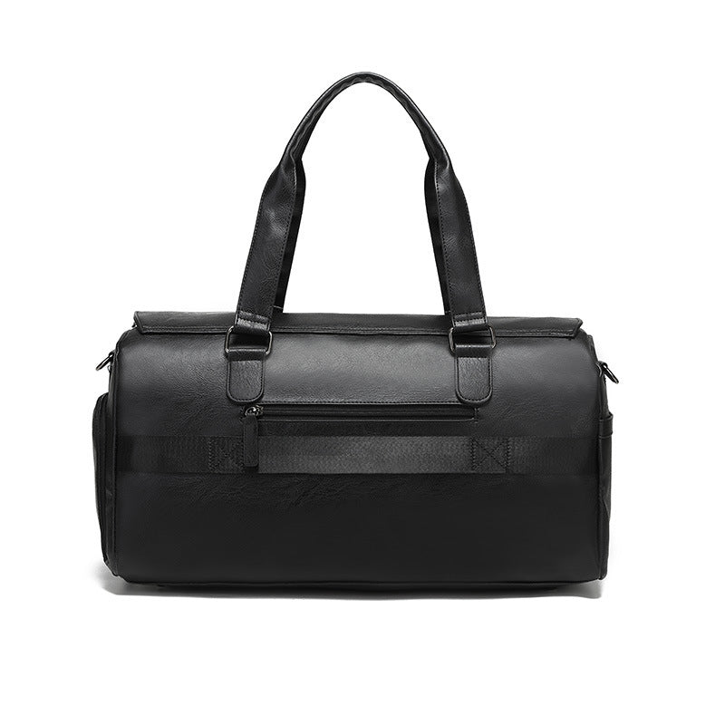 Factory supply New wear-resistant PU travel bag business style solid color outdoor shoulder luggage bag storage bag wholesale