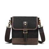 Manufacturer's Retro Canvas Shoulder Bag, Fashionable Crossbody Bag, Wear-Resistant Small Chest Bag, Men's Genuine Leather Briefcase
