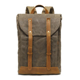 Backpack Retro Backpack Travel Bag Outdoor Student Schoolbag Sports Wax Water-repellent Canvas Travel Bag Genuine Leather