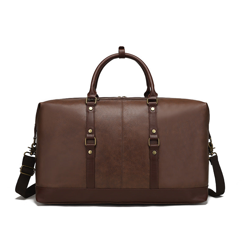 Manufacturer's Supply New Wear-Resistant Pu Travel Bag Business Style Pure Color Outdoor Shoulder Luggage Bag Storage Bag Cross-Border Explosion