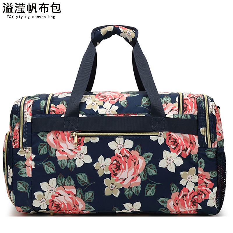 Waterproof Nylon Travel Bag Printed Single Shoulder Duffel Bag Large Capacity Canvas Storage Portable Travel Bag