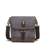 Manufacturer's Retro Canvas Shoulder Bag, Fashionable Crossbody Bag, Wear-Resistant Small Chest Bag, Men's Genuine Leather Briefcase