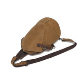 Amazon's Popular Oil Wax Canvas Chest Bag, New Men's Bag, Travel Cross-body First-layer Cowhide Bag, Factory Direct Sale