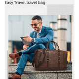 Manufacturer's Supply New Wear-Resistant Pu Travel Bag Business Style Pure Color Outdoor Shoulder Luggage Bag Storage Bag Cross-Border Explosion