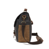Canvas Cross-Body Bag with First-Layer Cowhide Men's Photography Bag Waxed Retro Shoulder Cross-Body Factory Direct Order