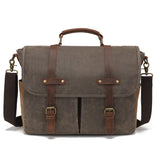 Canvas Cross-Body Bag with First-Layer Cowhide Men's Photography Bag Waxed Retro Shoulder Cross-Body Factory Direct Order