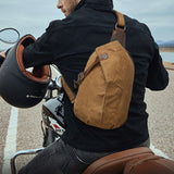 Amazon's Popular Oil Wax Canvas Chest Bag, New Men's Bag, Travel Cross-body First-layer Cowhide Bag, Factory Direct Sale