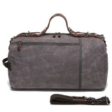 Classic Waxed Canvas Travel Bag European and American Solid Color Outdoor Shoulder Bag Storage Bag Wear-resistant Crazy Horse Leather