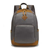 Backpack for Men, Travel Laptop Backpack, Student Retro Travel Book Bag, Oil-Waxed Canvas with Top-Grain Leather
