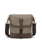 Manufacturer's Retro Canvas Shoulder Bag, Fashionable Crossbody Bag, Wear-Resistant Small Chest Bag, Men's Genuine Leather Briefcase