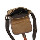 Manufacturer's Retro Canvas Shoulder Bag, Fashionable Crossbody Bag, Wear-Resistant Small Chest Bag, Men's Genuine Leather Briefcase
