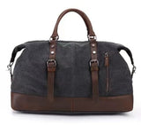 Amazon Popular Canvas Travel Bag Crazy Horse Leather Casual Travel Crossbody Bag Shoulder Bag Large Capacity Factory Direct Sale