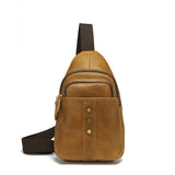 The first layer cowhide chest bag retro men's bag travel diagonal first layer crazy horse leather bag cross-border supply overflow factory outlet