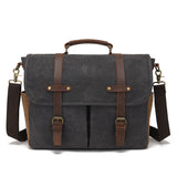 Canvas Cross-Body Bag with First-Layer Cowhide Men's Photography Bag Waxed Retro Shoulder Cross-Body Factory Direct Order