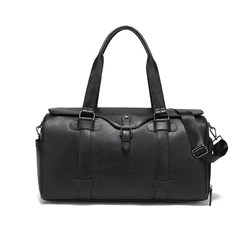 Factory supply New wear-resistant PU travel bag business style solid color outdoor shoulder luggage bag storage bag wholesale