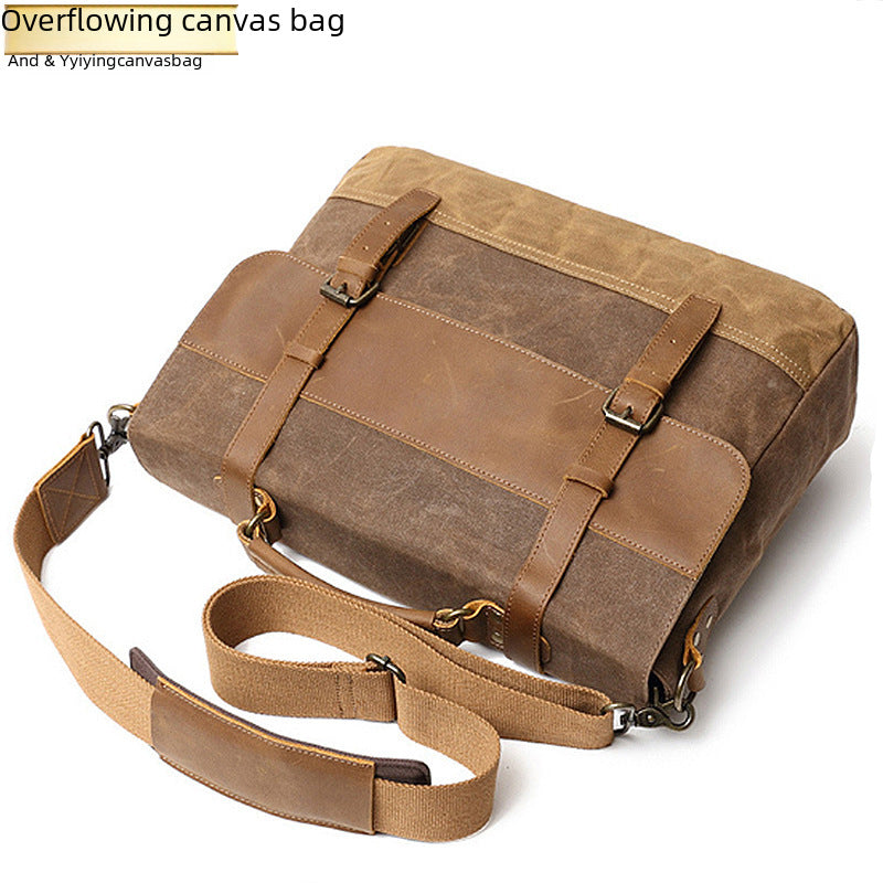 Manufacturer Men's Canvas Shoulder Crossbody Bag Briefcase Laptop Bag Ready for Sale Amazon E-Commerce Supply