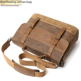 Manufacturer Men's Canvas Shoulder Crossbody Bag Briefcase Laptop Bag Ready for Sale Amazon E-Commerce Supply