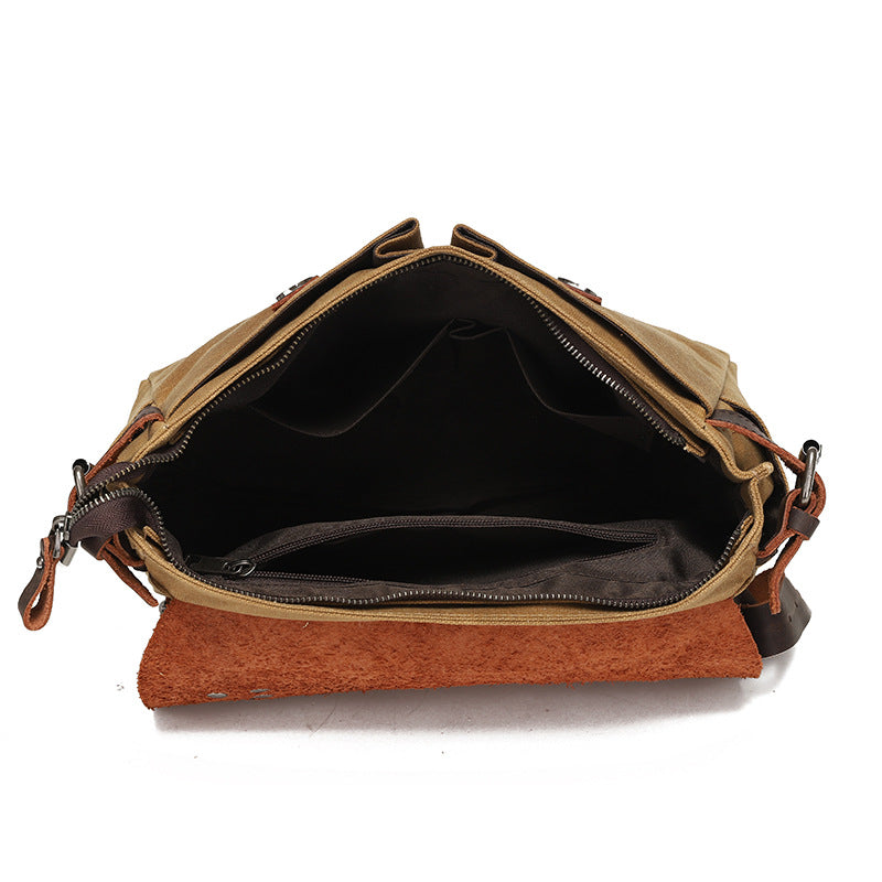 Shoulder bag retro camera diagonal across Europe and the United States water-repellent wax camera bag cowhide cross-border supply directly to Amazon