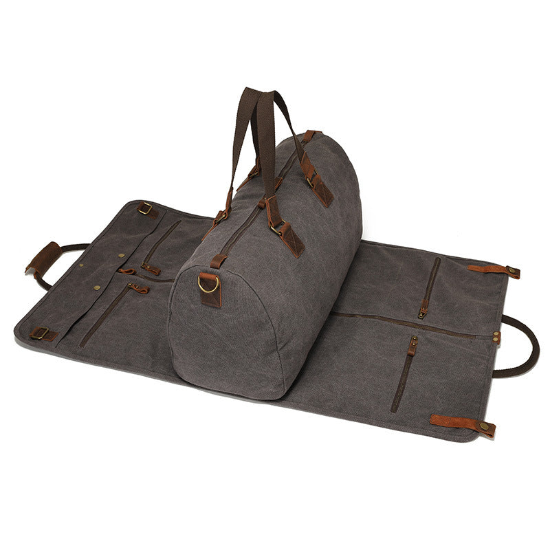 Amazon's Popular Fashion Canvas Travel Bag Casual Foldable Suit Bag Men's Portable Luggage Bag Shoe Bag Storage
